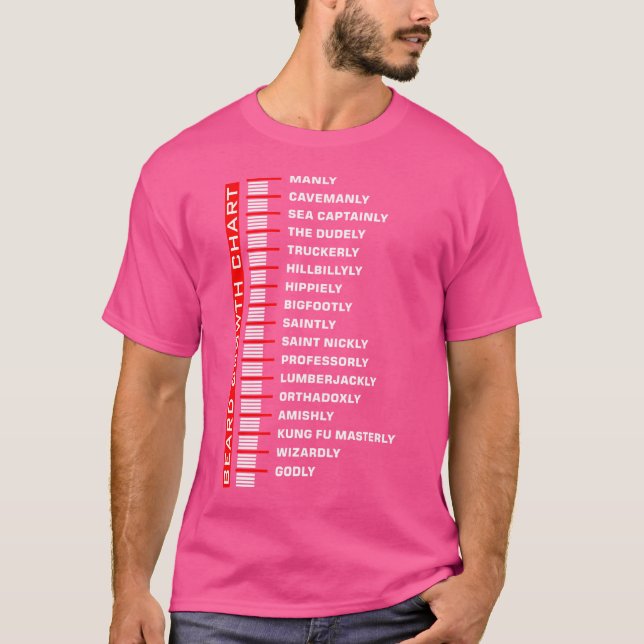 Lustiger Bartwuchs-Chart T-Shirt (Vorderseite)