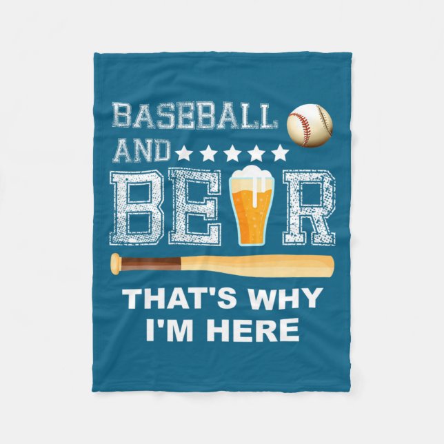 Lustiger Baseball-Bier-Witz-Vater Väter Fleecedecke (Vorderseite)