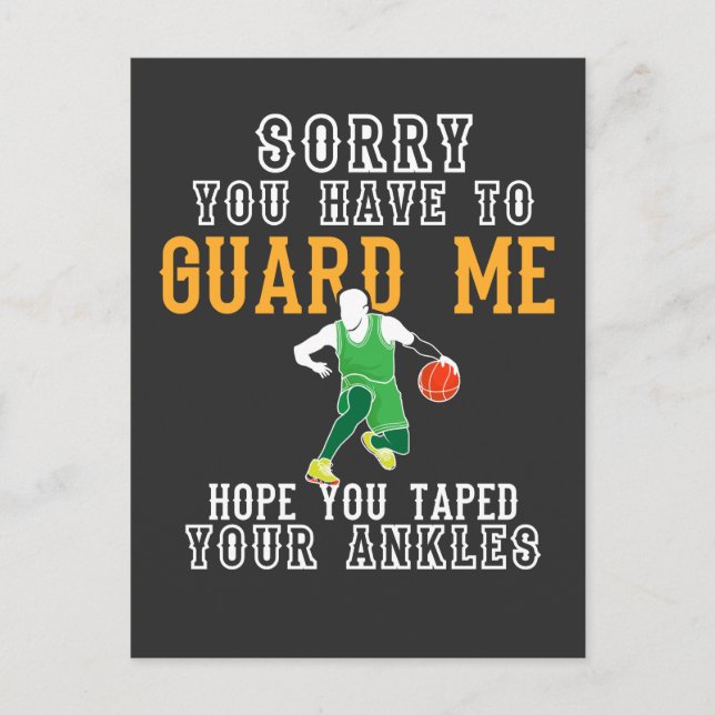 Lustiger Basketball Postkarte (Vorderseite)