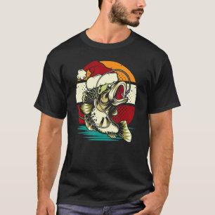 Lustiger Bass-Angler-Weihnachtsmannhut Weihnachts- T-Shirt