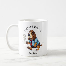 Lustiger Basset Hound Geschäftsanzug Kaffee Kaffeetasse