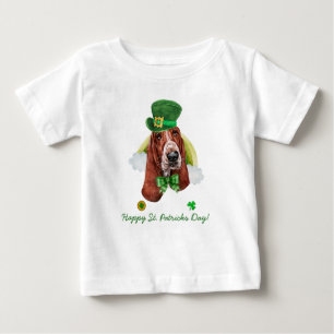 Lustiger Basset Hound Gold St. Patricks Day Baby T-shirt