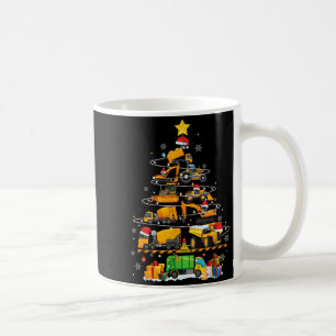 Lustiger Baubagger LKW Weihnachtsbaum Kaffeetasse