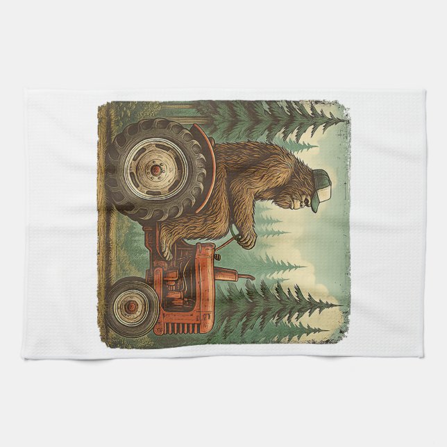 Lustiger Bauer Design Männer Traktor Rancher Bauer Geschirrtuch (Horizontal)