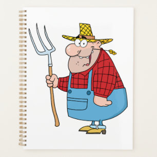 Lustiger Bauern-Heugabel-Overall und Strohhut Planer
