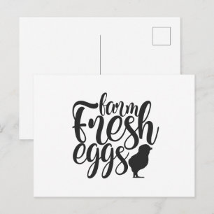 Lustiger Bauernhof frische Eier Wortkunst Postkarte