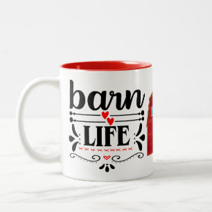 Lustiger Bauernhof Pferd Kuh Huhn Land Zweifarbige Tasse