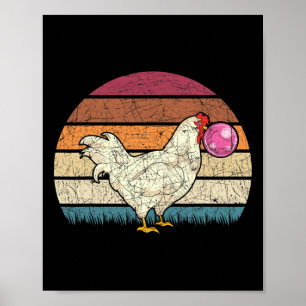 Lustiger Bauernhoftierliebhaber Rosa Bubble Gum Re Poster