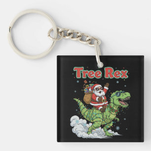 Lustiger Baum Rex Santa Reitender T-Rex Dinosaurie Schlüsselanhänger