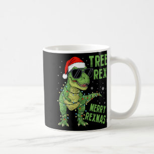 Lustiger Baum Rex Weihnachtsdinosaurier Santa Hut  Kaffeetasse