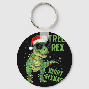 Lustiger Baum Rex Weihnachtsdinosaurier Santa Hut  Schlüsselanhänger