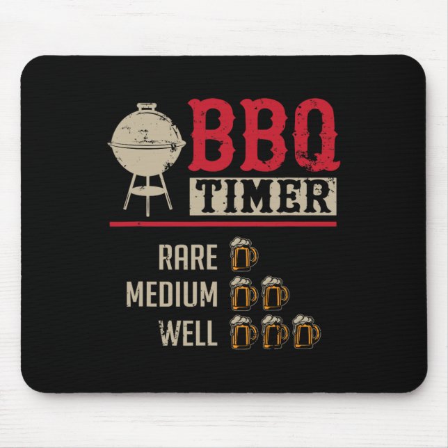 Lustiger Bbq-Fleisch-Kochzeittimer Biergrill Koch  Mousepad (Vorne)