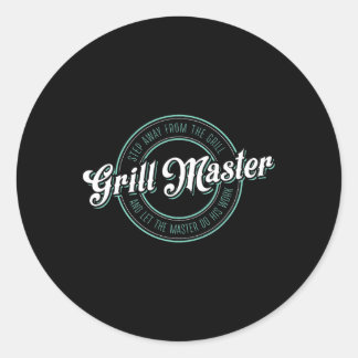 Lustiger BBQ-Grillmaster-Shirt für Männer Runder Aufkleber