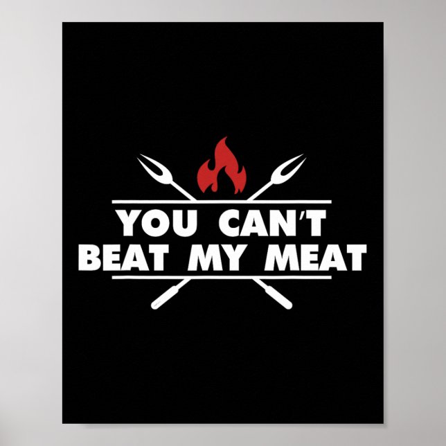 Lustiger Bbq-Grillmeister-Fleisch-Humor  Poster (Vorne)
