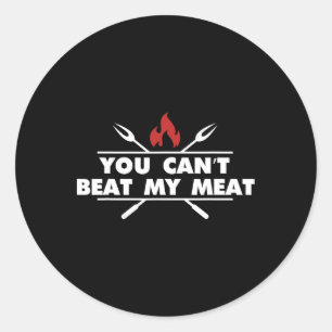 Lustiger Bbq-Grillmeister Fleisch Humor Runder Aufkleber