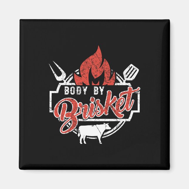Lustiger BBQ-Körper für Männer durch Brisket-Grill Magnet (Vorne)