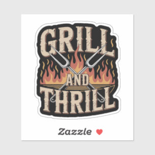 Lustiger BBQ-Pitmaster-Grill-Und-Thrill Aufkleber