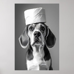 Lustiger Beagle-Badezimmer-Kunst-Druck, Toilettenp Poster
