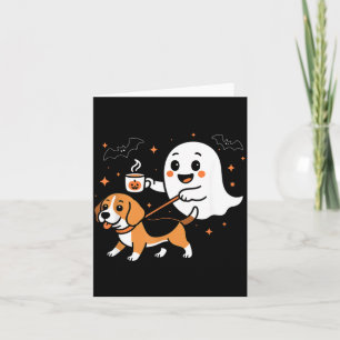 Lustiger Beagle-Geist Halloween Gruselige Jahresze Karte