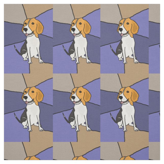 Lustiger Beagle-Hundeabstraktes Kunst-Gewebe Stoff (Muster)
