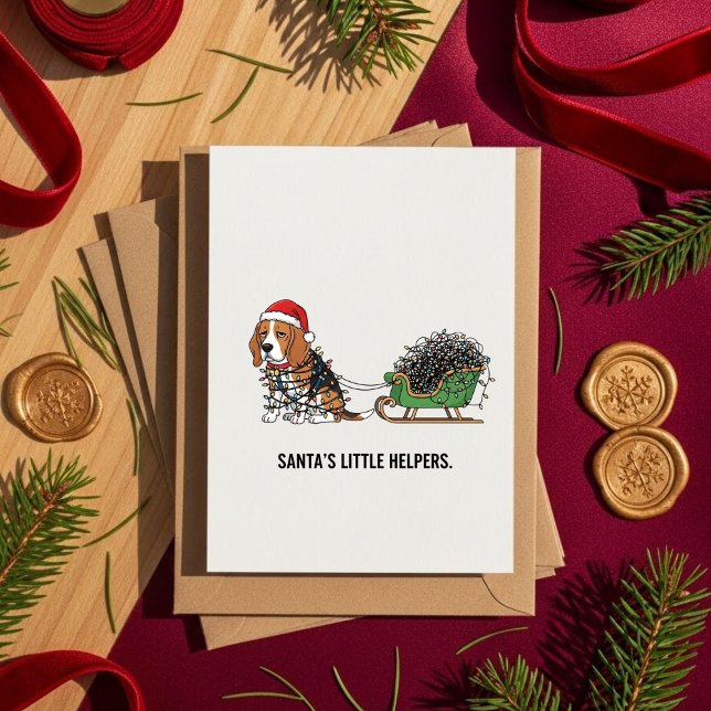 Lustiger Beagle-Hundeschlitten Weihnachten (Von Creator hochgeladen)