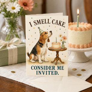 Lustiger Beagle Ich rieche Kuchen Geburtstag Karte