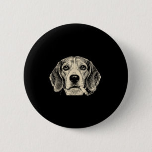 Lustiger Beagle-Meme Hund raucht Zigarette Button