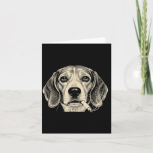 Lustiger Beagle-Meme Hund raucht Zigarette Karte