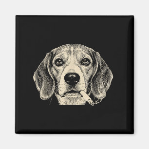 Lustiger Beagle-Meme: Hund raucht Zigarette Magnet