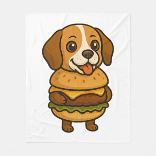 Lustiger Beagle mit Burger Lustige mythische Kreat Fleecedecke