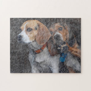 Lustiger Beagle-schmutzige Sturm-Tür Puzzle