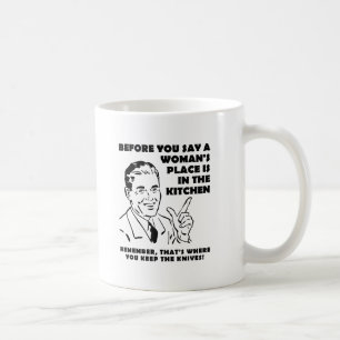Lustiger Becher: Messer in der Küche aufbewahren Tasse
