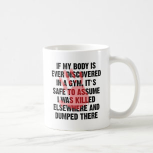 Lustiger Becher Tatort Fitnessstudio Tasse