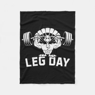 Lustiger Beintag Thanksgiving Truthahn Deadlifting Fleecedecke