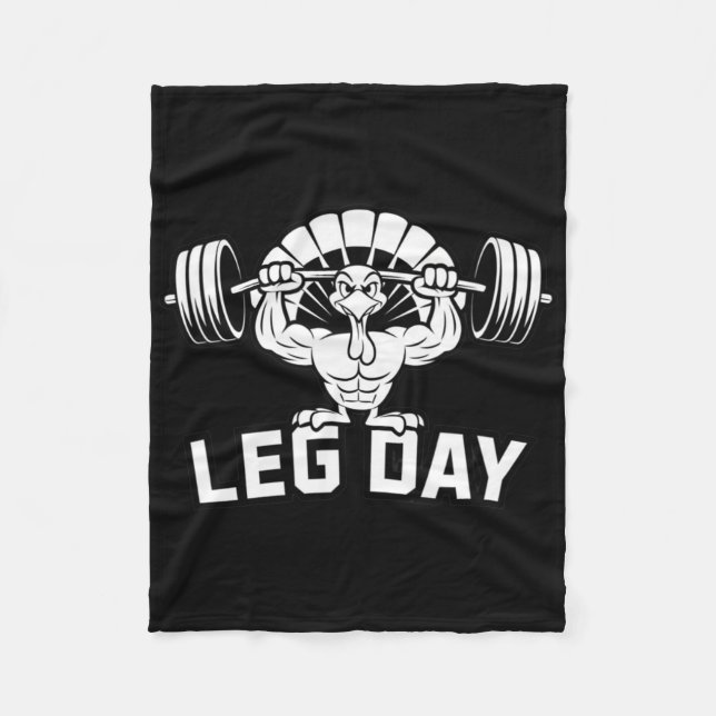 Lustiger Beintag Thanksgiving Truthahn Deadlifting Fleecedecke (Vorderseite)