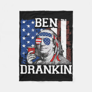 Lustiger Ben trinkt am 4. Juli USA-Flagge Männer t Fleecedecke