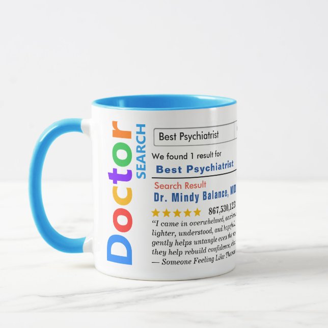 Lustiger benutzerdefinierter bester Psychiater-Mug Tasse (Links)