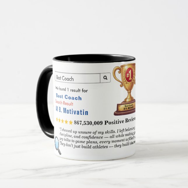 Lustiger benutzerdefinierter bester Trainer Tasse (Vorderseite Links)
