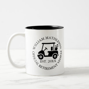 Lustiger benutzerdefinierter Golfwagen für den Ruh Zweifarbige Tasse