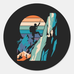Lustiger Bergsteiger Rock Climbing Bouldering Männ Runder Aufkleber