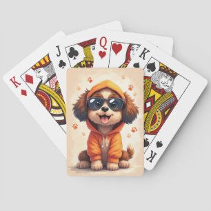 Lustiger Bernedoodle Kawaii Hund Spielkarten