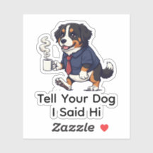 Lustiger Berner Sennenhund Geschäftsanzug Kaffee