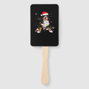 Lustiger Berner Sennenhund leuchtet Weihnachten Ma Fächer