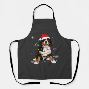 Lustiger Berner Sennenhund leuchtet Weihnachten Ma Schürze