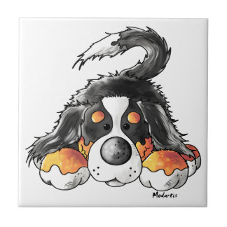 Lustiger Bernese GebirgshundeCartoon Fliese