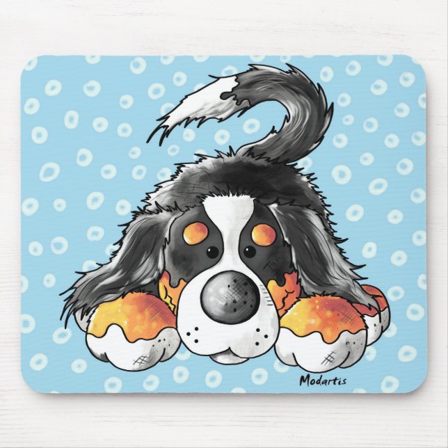 Lustiger Bernese GebirgshundeCartoon Mousepad (Vorne)