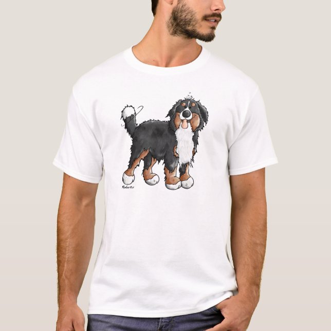 Lustiger Bernese GebirgshundeCartoon T-Shirt (Vorderseite)
