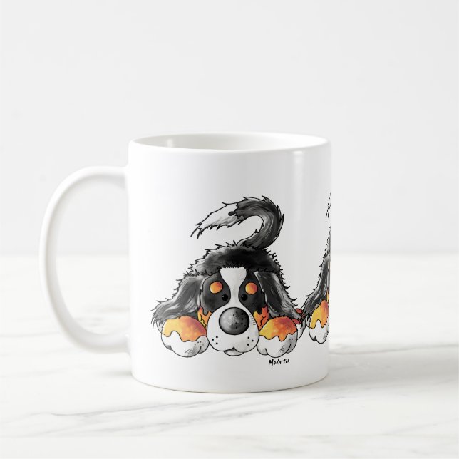 Lustiger Bernese GebirgshundeCartoon Tasse (Links)