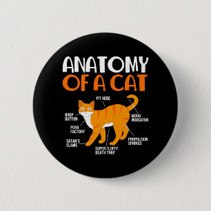 Lustiger Besitzer einer Tabby-Katze Anatomie einer Button