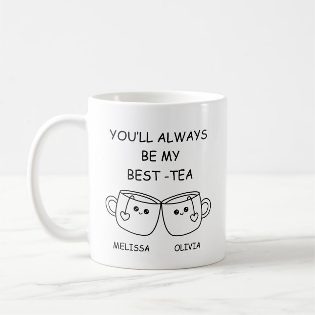 Lustiger bester Freund, personalisiertes Geschenk  Kaffeetasse (Links)